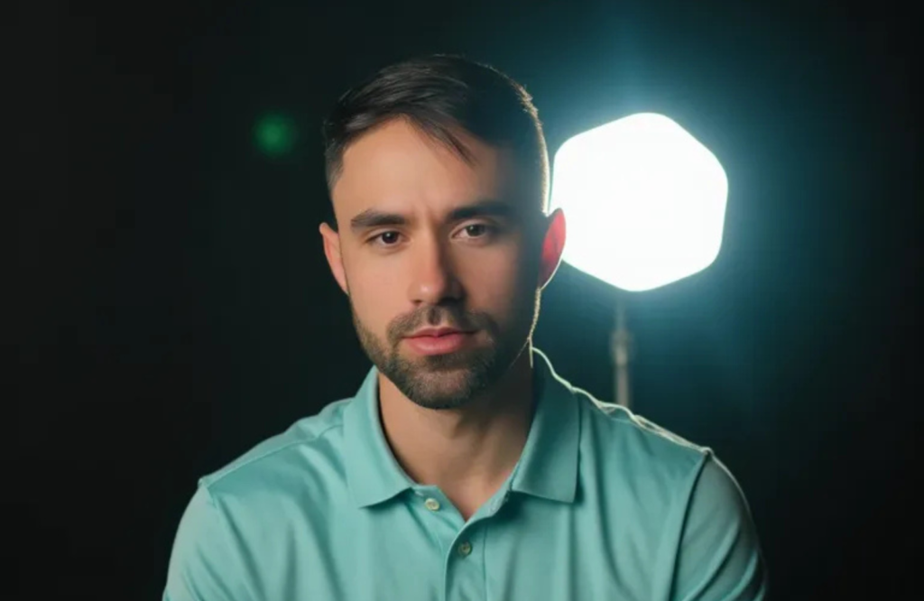 Pablo Gerboles Parrilla, marketing and tech entrepreneur, in a professional studio portrait with dramatic lighting