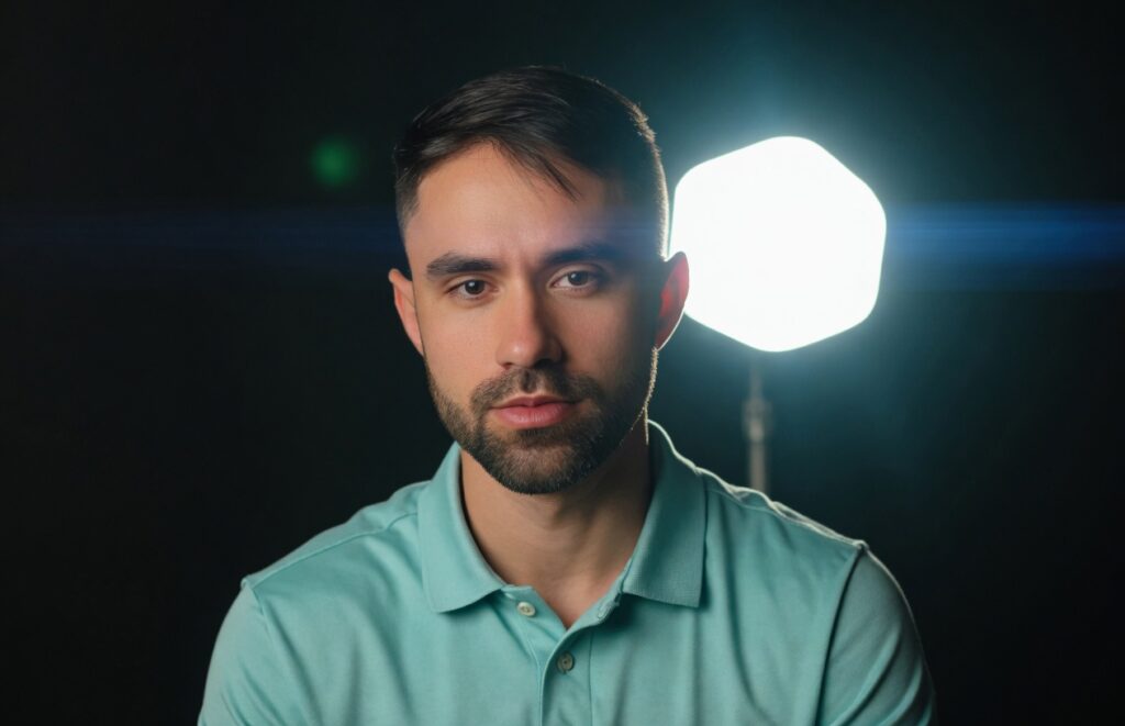 Pablo Gerboles Parrilla, marketing and tech entrepreneur, in a professional studio portrait with dramatic lighting